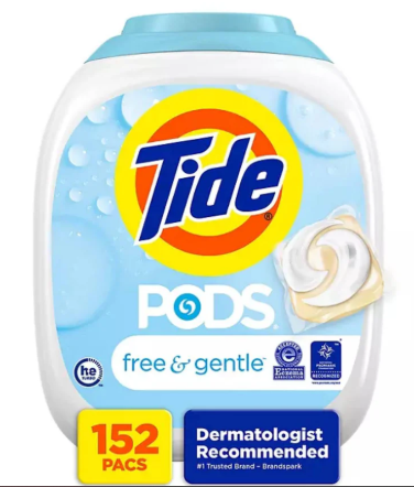 BULK-TIDE PODS-FREE & GENTLE-LAUNDRY DETERGENT PACS-152 CT