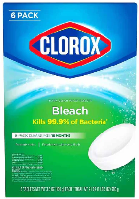 Clorox Automatic Toilet Bowl Cleaner-Tablets with Bleach-6 Count