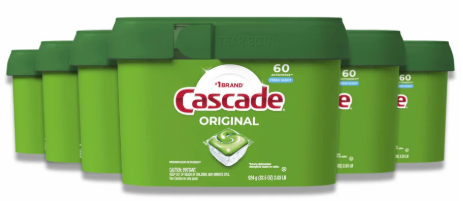 BULK-CASCADE-ACTION PACS-FRESH SCENT-DISHWASHER DETERGENT-60 CT-6 PACK